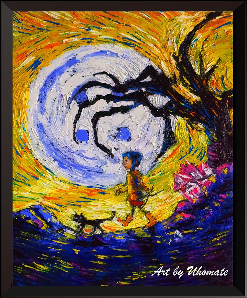 Uhomate Coraline Vincent Van Gogh Starry Night Posters Home Canvas Wall Art Print Poster Baby Gift Nursery Decor Living Room Wall Decor A131 (8X10) - Image 1